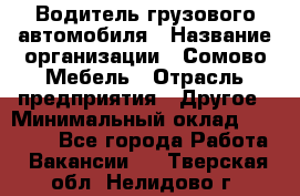Водитель грузового автомобиля › Название организации ­ Сомово-Мебель › Отрасль предприятия ­ Другое › Минимальный оклад ­ 15 000 - Все города Работа » Вакансии   . Тверская обл.,Нелидово г.